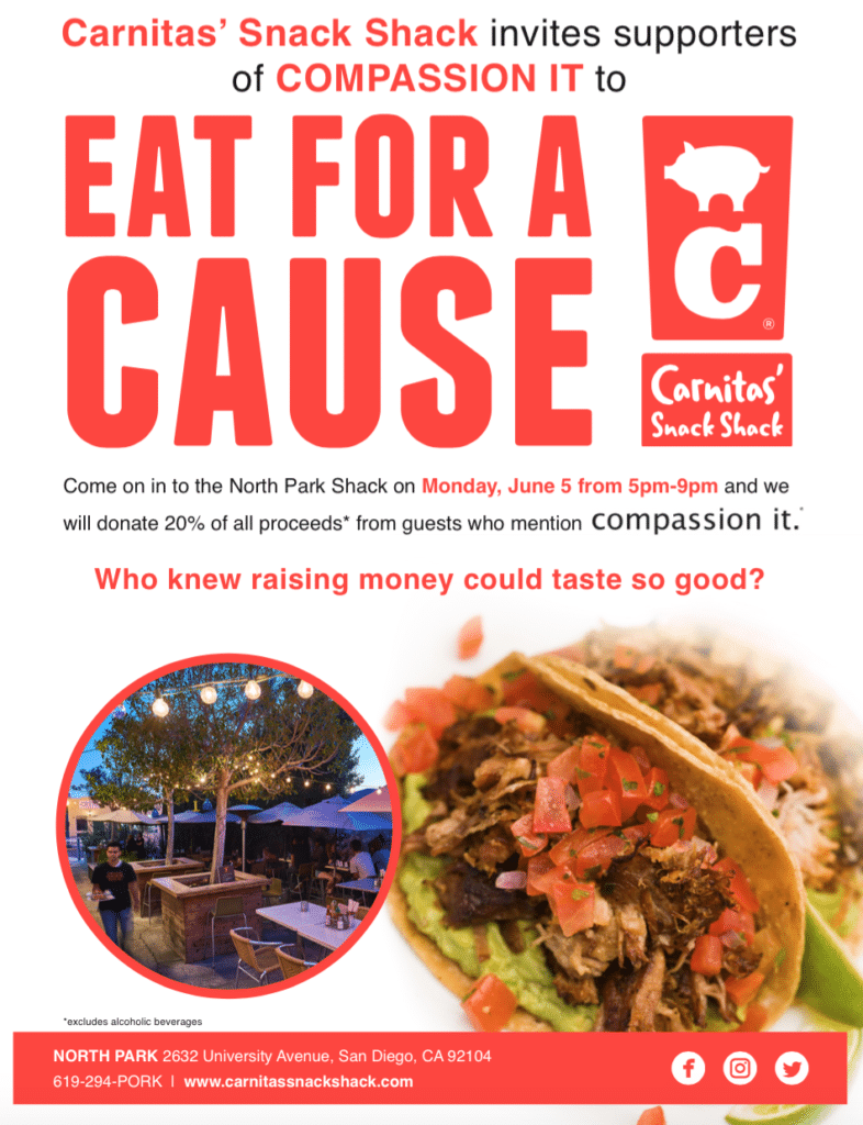 North Park Community Night Benefitting COMPASSION IT - Carnitas Snack Shack